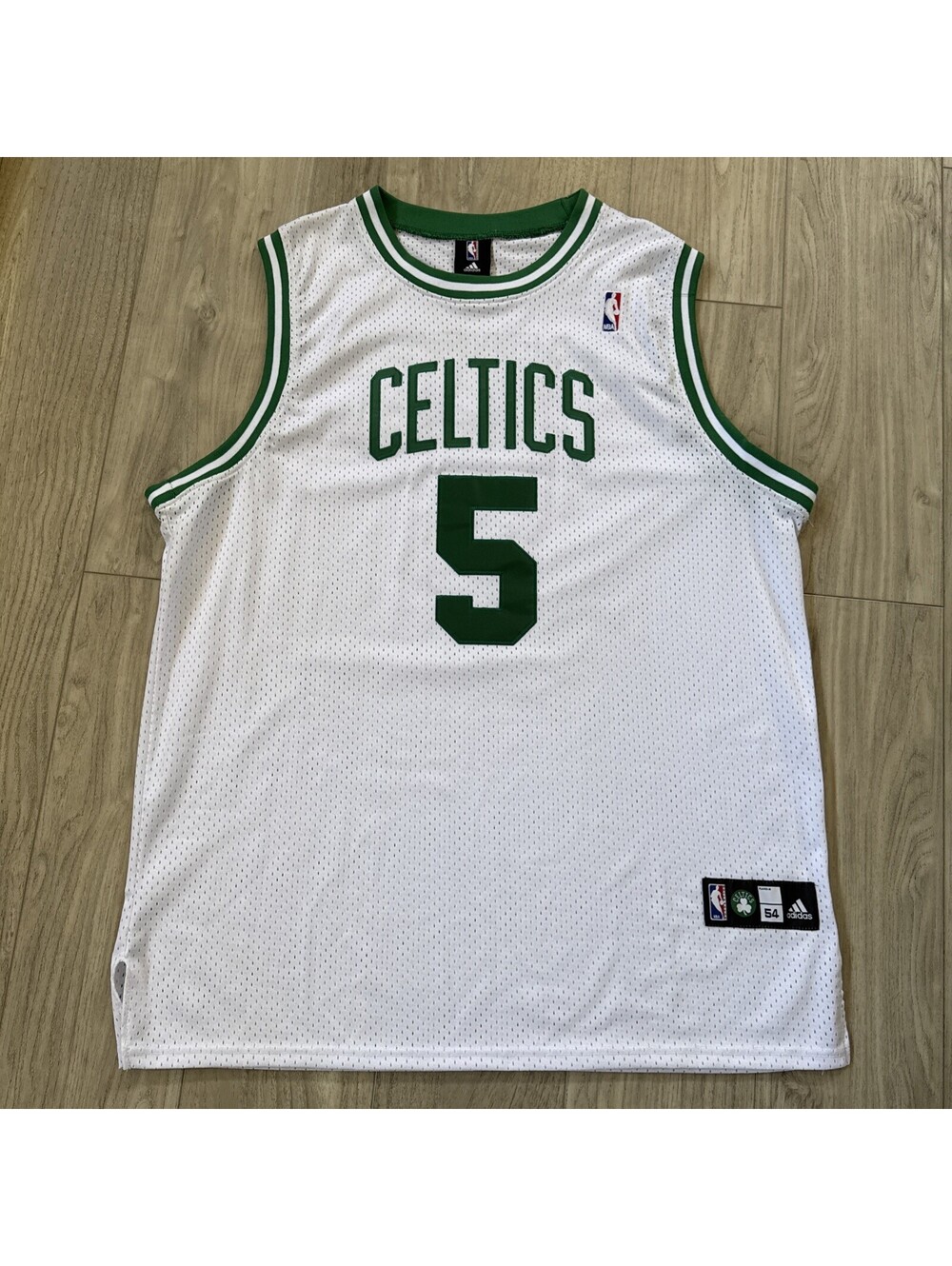 Authentic Kevin Garnett Boston Celtics Adidas White Jersey Sewn Mens Sz 54 2XL